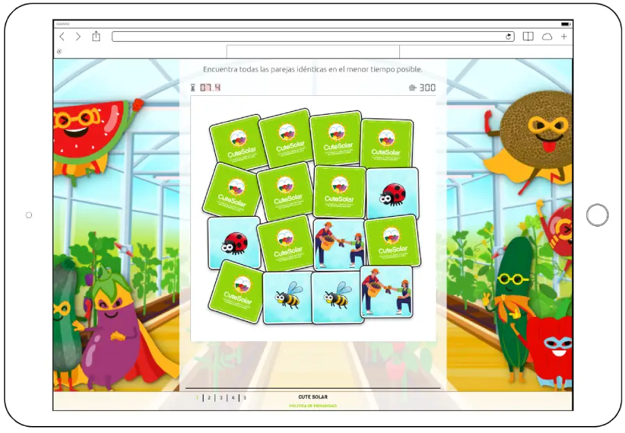 Juego memoria programa informativo CuteSolar