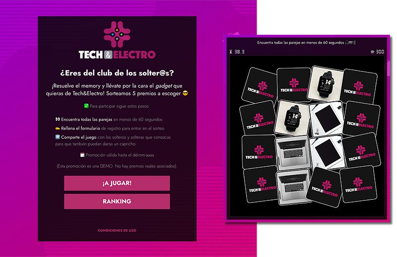 juego de memoria del día de los solteros