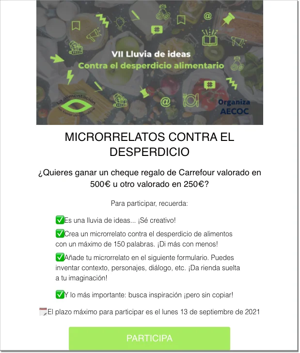 concurso microrrelatos contra el desperdicio