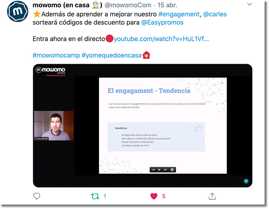 formación y webinars en redes sociales durante la cuarentena