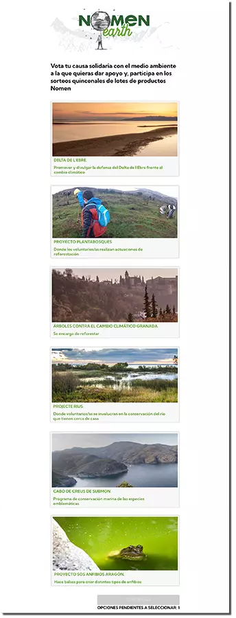 ejemplo de iniciativa solidaria para la campaña interactiva del día de la tierra