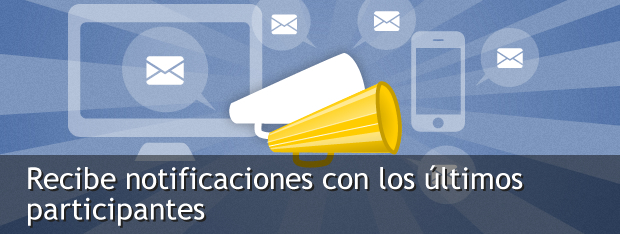 Notificacions de nuevos participantes a la promoción