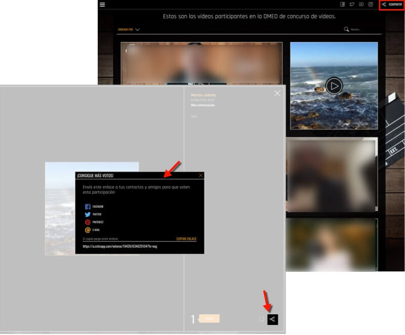 opciones compartir video redes sociales