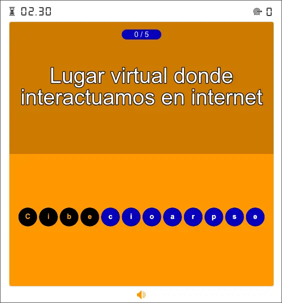 Palabra del juego letras locas con pista