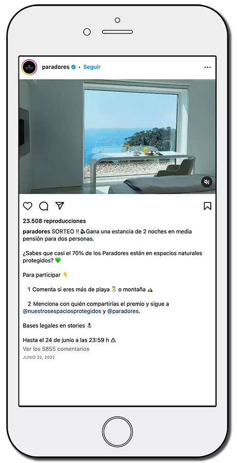 sorteos de viajes, ejemplo de Paradores