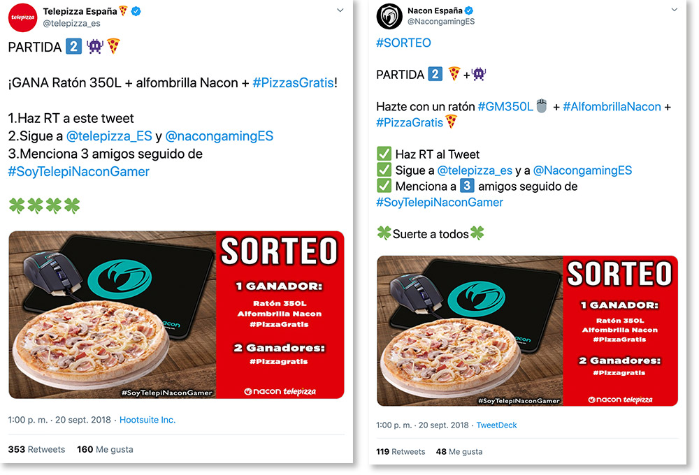 marketing colaborativo Telepizza - Nacon