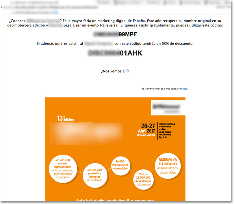 ejemplo de promoción en newsletter para reforzar la marca personal