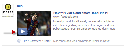 Play the introduction video directly on the Facebook wall Play the introduction video directly on the Facebook wall