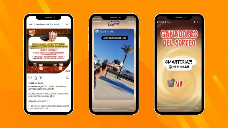 instagram stories mentions giveaway by kinder