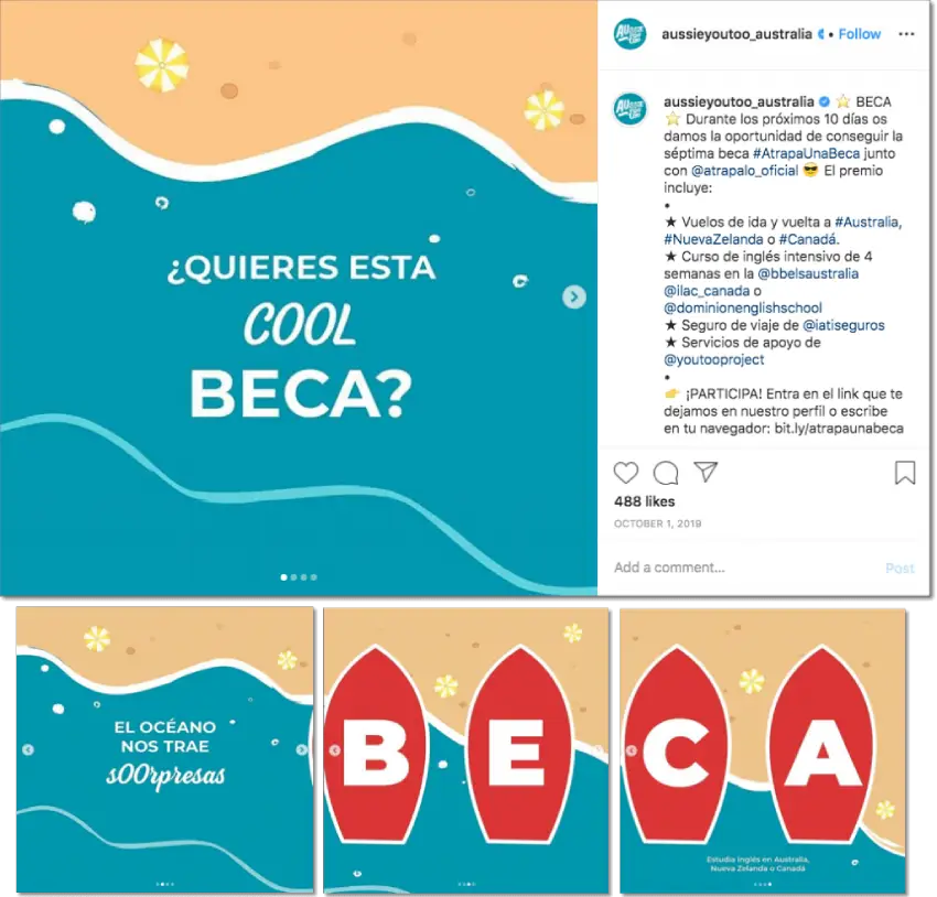 posts concurso en redes sociales