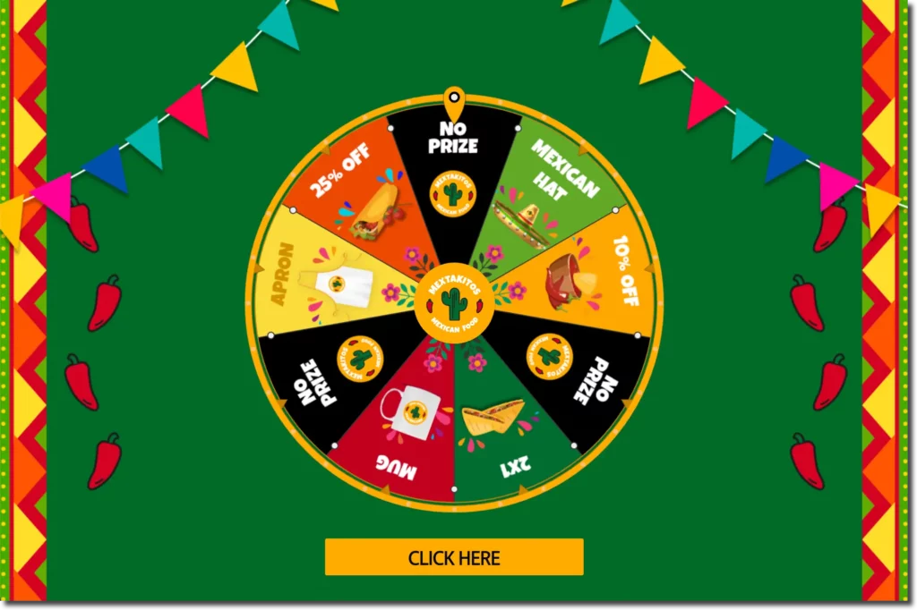 Prize wheel to distribute prizes among users