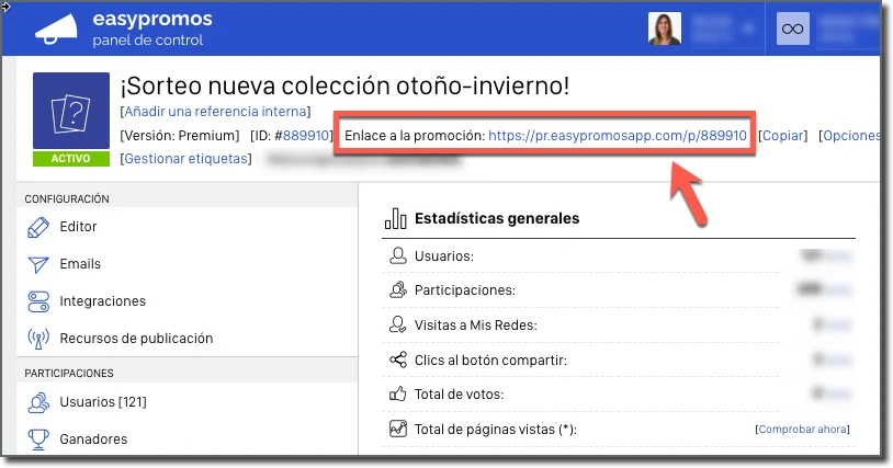 url website promocion