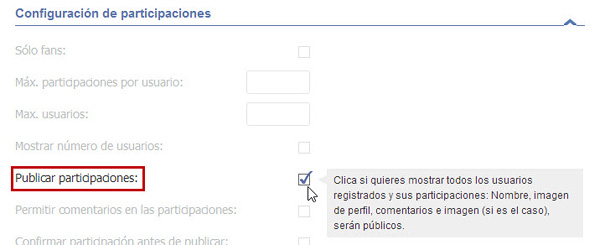 Easypromos - Publicar participaciones