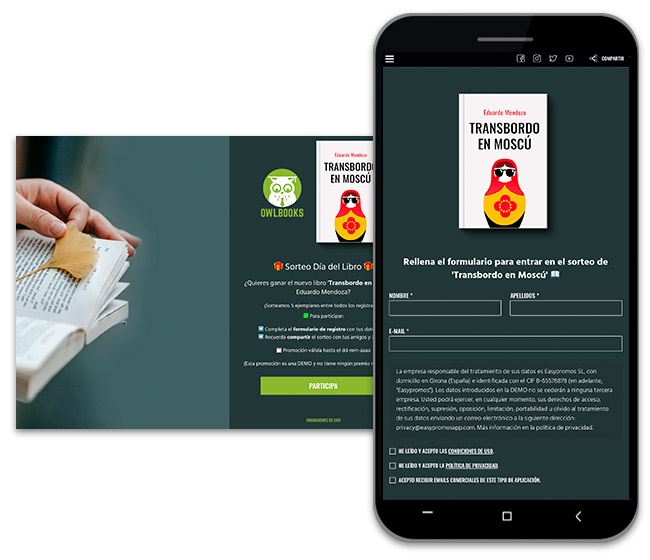 ejemplo de sorteo con registro para youtube