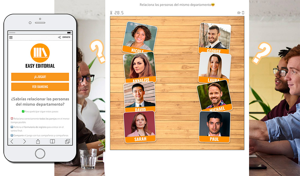 San Valentín en el trabajo: juego de relacionar parejas