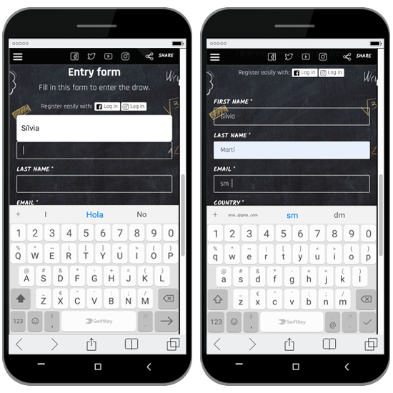 app promocional en móvil