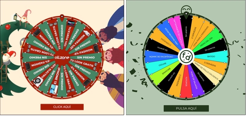 ejemplo de ruleta promocional con muchos premios