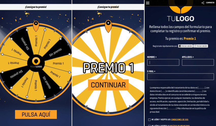 ruleta premios redes sociales black friday