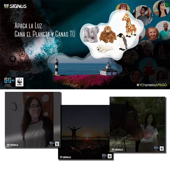 Campaña interactiva de un juego con fotos y filtros para la Hora del Planeta