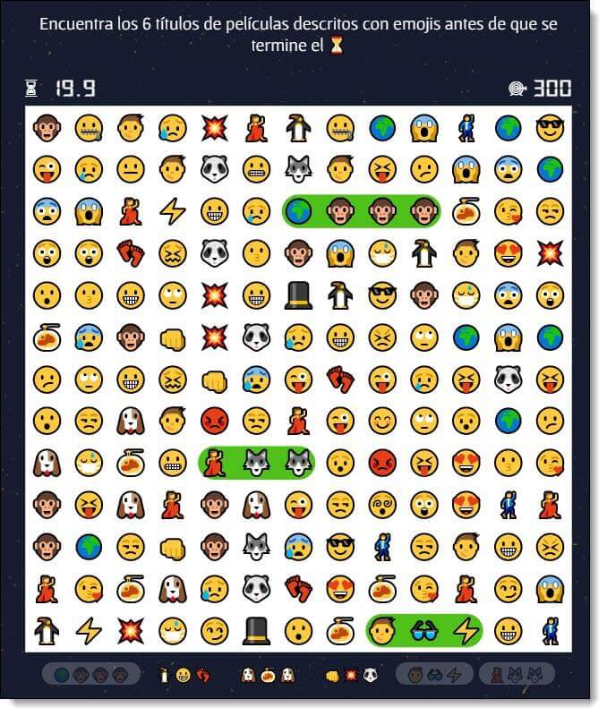 sopa letras pelis emojis