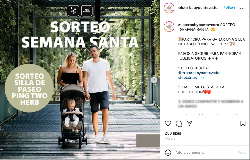 Sorteo en Instagram con motivo de Semana Santa