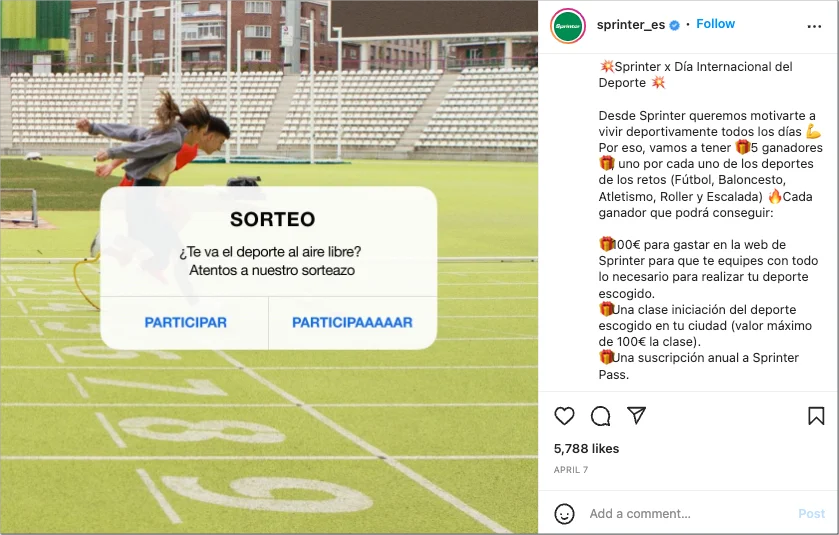 sorteo en Instagram para el día mundial