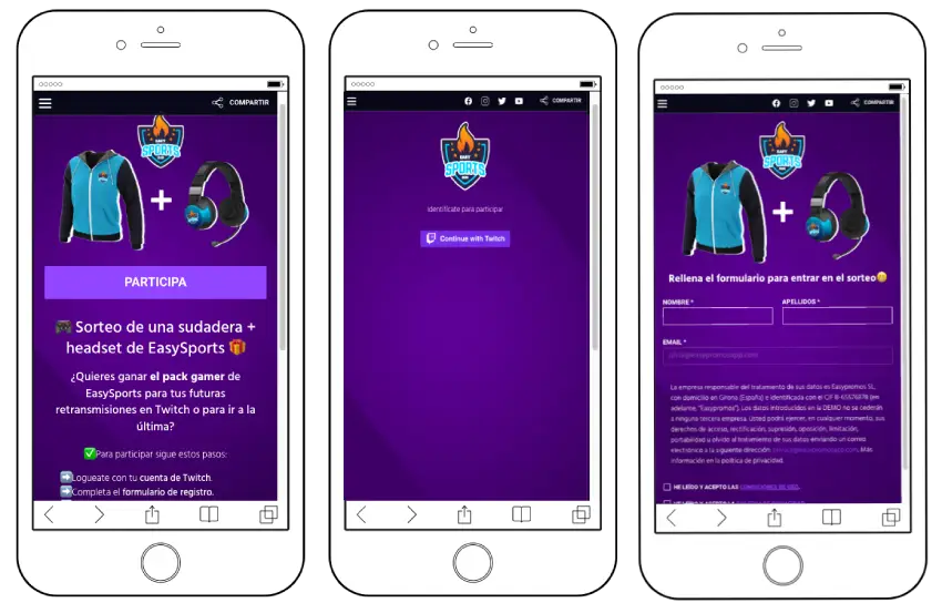 sorteo con registro y login twitch