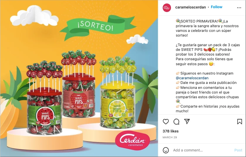 sorteo de primavera en Instagram
