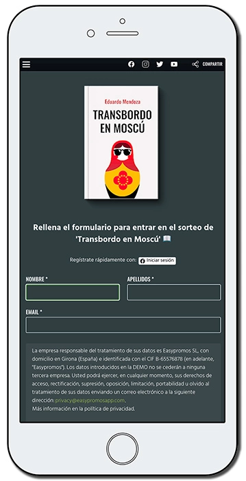 ejemplo de sorteo con registro para el día del libro