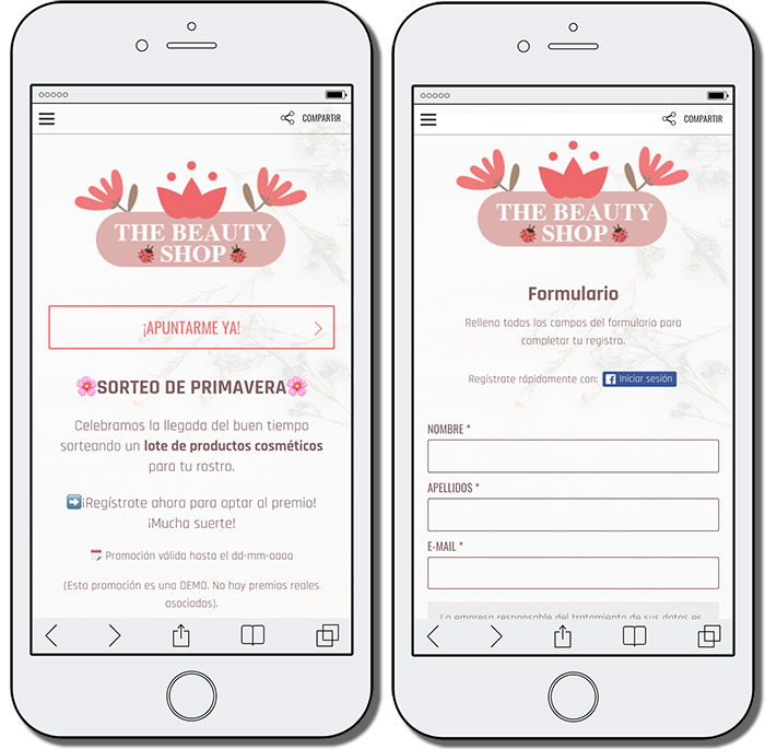ejemplo de sorteo con registro de primavera