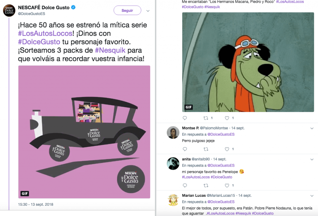 ejemplos de sorteos en twitter: sorteo de respuestas