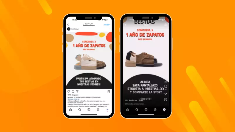 ejemplo de sorteo en las historias de instagram de Bestias_XX