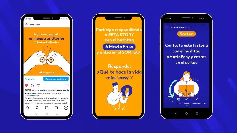 ejemplo sorteo de respuestas en Instagram Stories con varias historias y publicación en feed