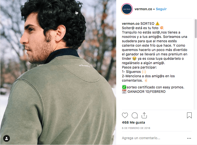 Sorteo del Día del Soltero en Instagram