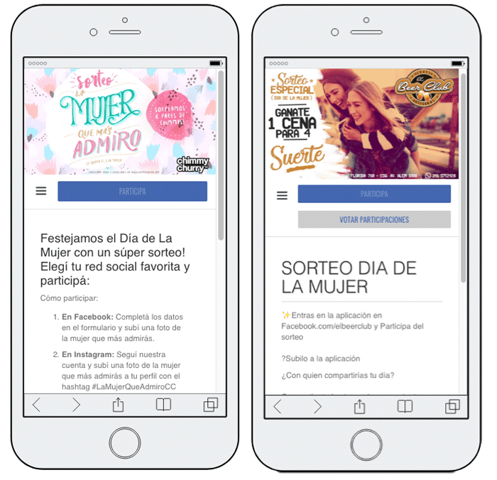 sorteo con registro Dia de la Mujer