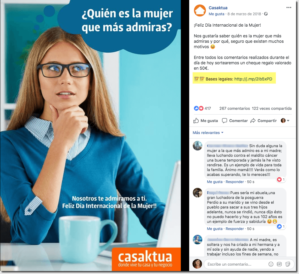 sorteo Facebook Dia de la Mujer