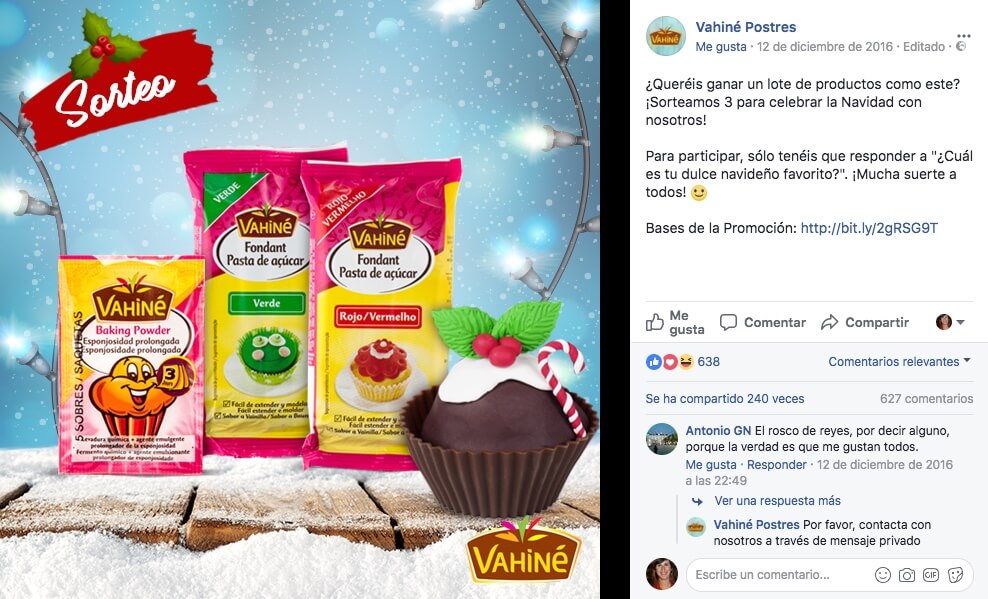 ideas de rifas navideñas: sorteo de comentarios
