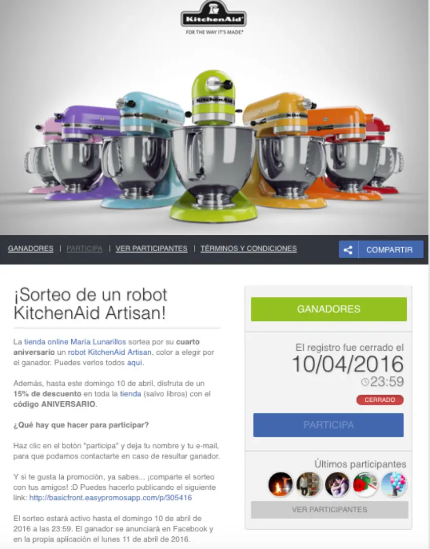 sorteo con registro