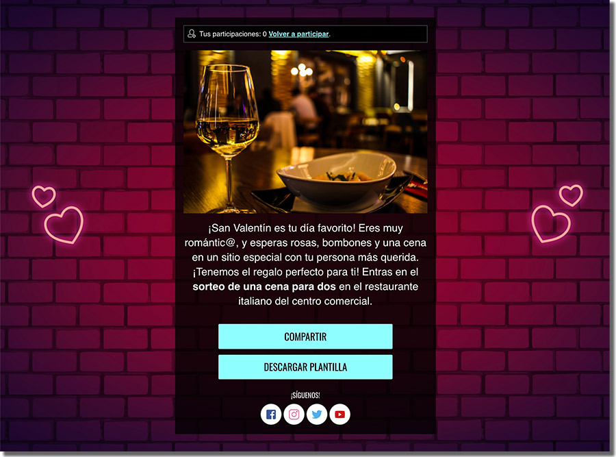 Ejemplo de mensaje final en un test de personalidad de San Valentín