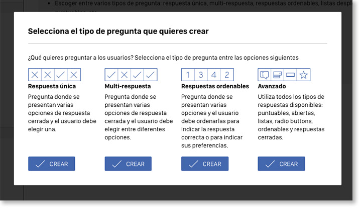 Tipos de preguntas del cuestionario