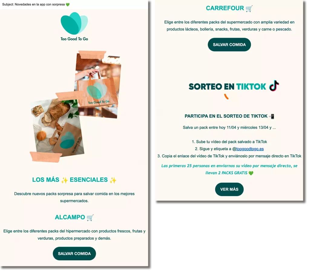 How to promote a giveaway with a newsletter: Too Good To Go