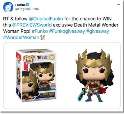 how to do a twitter giveaway: Funko