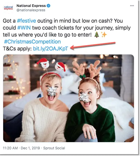 how to do a twitter giveaway: National express