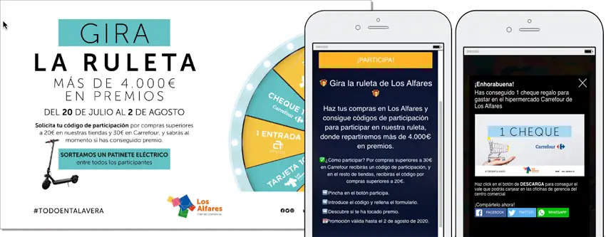 ruleta de premios promocion centro comercial