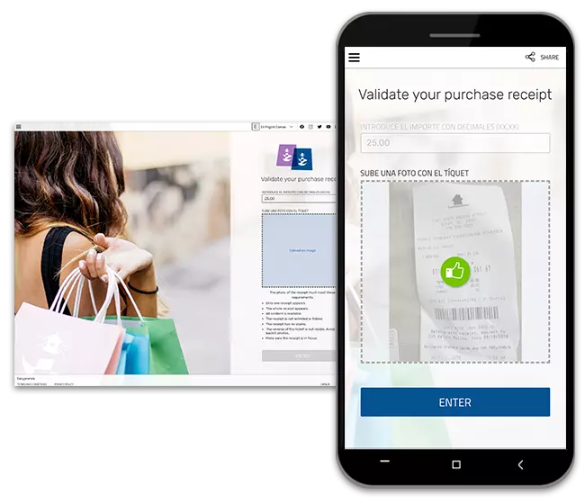 validate purchase receipts to distribute prizes