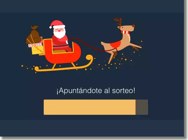 barra progresiva al hacer check-in en un calendario de adviento online