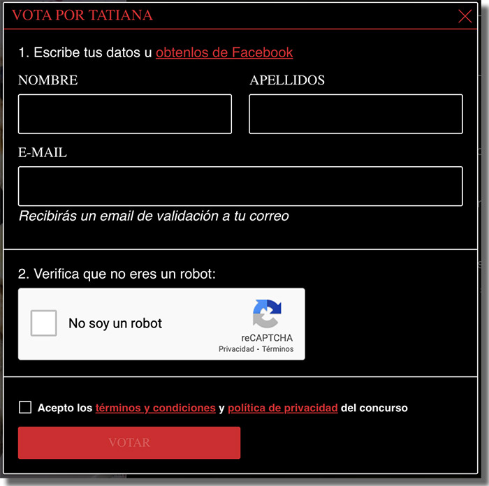 ventana de votación