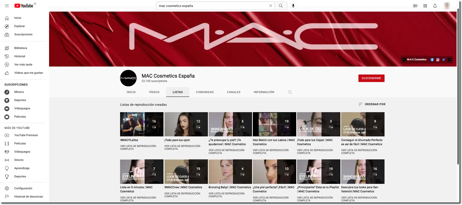 Promoción de producots de belleza en YouTube