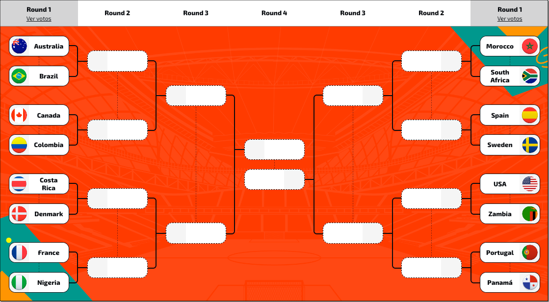 ejemplo torneo online mundial de futbol