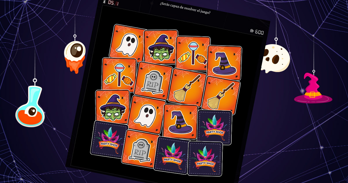 demo de un juego de memoria de halloween